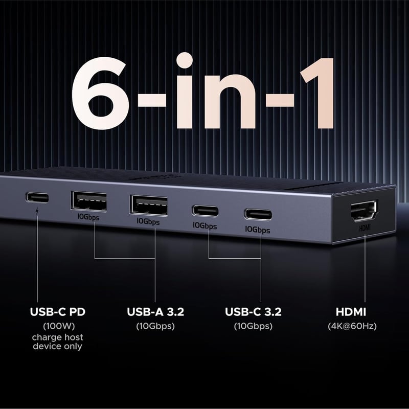 UGREEN Revodok Pro 106 USB-C Hub 10Gbps HDMI 4K 100W PD adapter