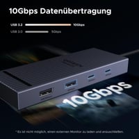USB-C hub UGREEN Revodok Pro 108, 10 Gb/s, HDMI 4K@60Hz, USB 3.2, čítačka SD/TF kariet, PD 100 W, dokovacia stanica pre MacBook, Surface a iPad Pro 3