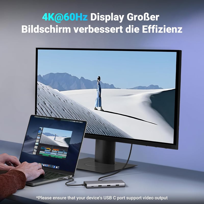 UGREEN Revodok Pro 109 USB C Hub 10Gbps - 9 az 1-ben Dokkoló Állomás HDMI 4K@60Hz, 100W PD, Ethernet, SD/TF Kártyaolvasó iPhone, MacBook, Su