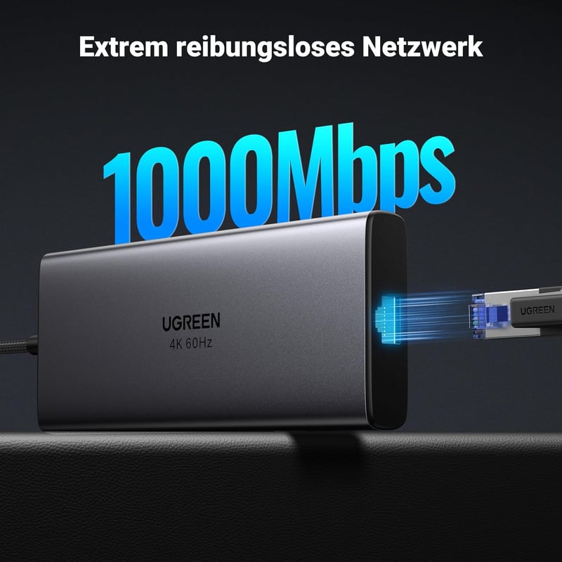 UGREEN Revodok Pro 109 USB C Hub 10Gbps - 9 az 1-ben Dokkoló Állomás HDMI 4K@60Hz, 100W PD, Ethernet, SD/TF Kártyaolvasó iPhone, MacBook, Su