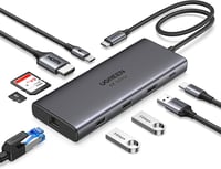 UGREEN Revodok Pro 109 USB C Hub 10Gbps - 9 az 1-ben Dokkoló Állomás HDMI 4K@60Hz, 100W PD, Ethernet, SD/TF Kártyaolvasó iPhone, MacBook, Su 1