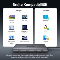 UGREEN Revodok Pro 210 USB C Dokkoló Állomás - 10 az 1-ben Hub, Kettős 4K HDMI, Gigabit Ethernet, 100W Gyorstöltés, SD/TF Kártyaolvasó, MacB 7