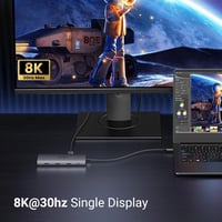 UGREEN Revodok Pro 210 USB C Dokkoló Állomás - 10 az 1-ben Hub, Kettős 4K HDMI, Gigabit Ethernet, 100W Gyorstöltés, SD/TF Kártyaolvasó, MacB 8