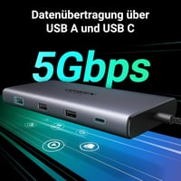 UGREEN Revodok Pro 210 USB C Dokkoló Állomás - 10 az 1-ben Hub, Kettős 4K HDMI, Gigabit Ethernet, 100W Gyorstöltés, SD/TF Kártyaolvasó, MacB 6