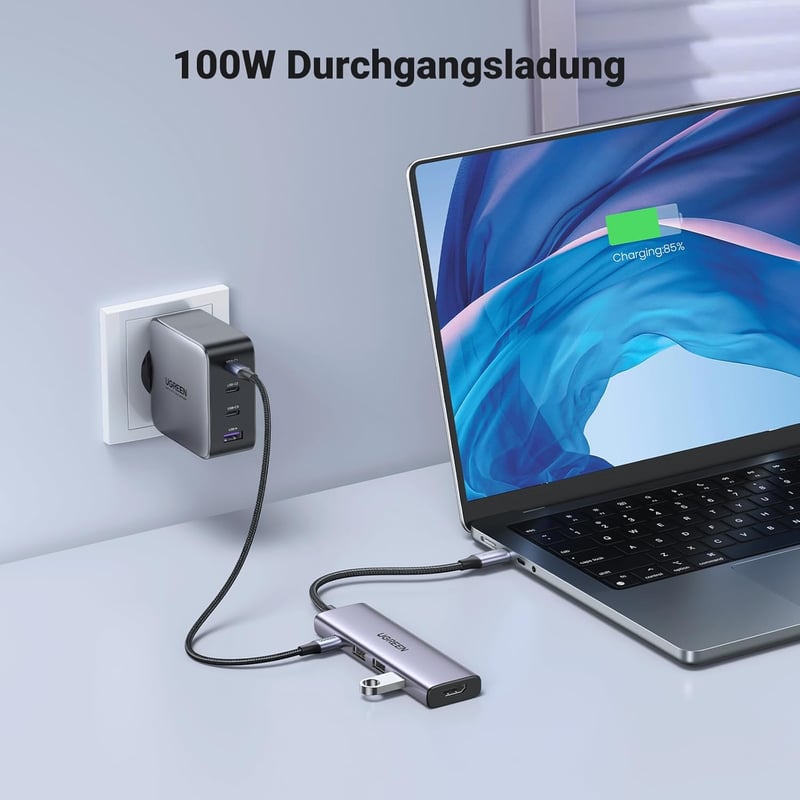 UGREEN Revodok USB-C Hub 100W PD, 4K HDMI, 3x USB 3.0 - MacBook, iPad, iPhone 15