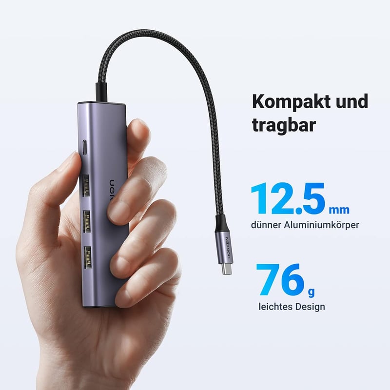 UGREEN Revodok USB-C Hub 100W PD, 4K HDMI, 3x USB 3.0 - MacBook, iPad, iPhone 15