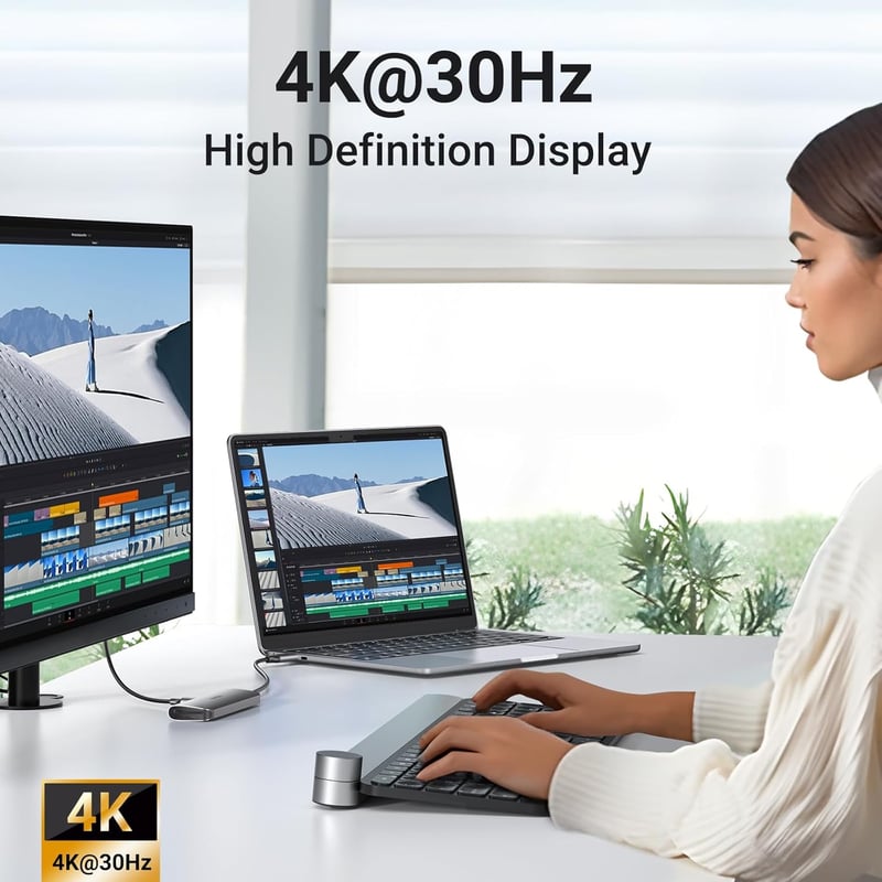 UGREEN Revodok USB-C Hub 6 az 1-ben 4K HDMI, SD/TF olvasó, ezüst