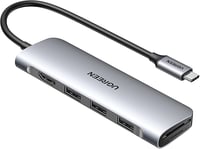 UGREEN Revodok USB-C Hub 6 az 1-ben 4K HDMI, SD/TF olvasó, ezüst 1