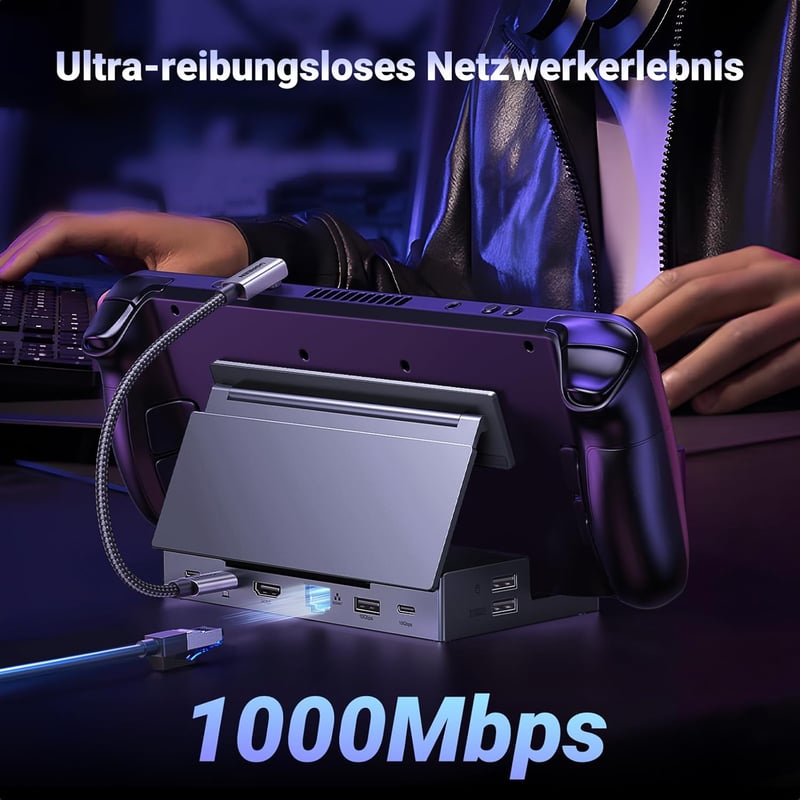 UGREEN Steam Deck Dokkoló Állomás 9-in-1 4K HDMI USB Portokkal Állítható Tartó Steam Deck OLED ROG Ally Legion Go iPad MacBook Kompatibilis