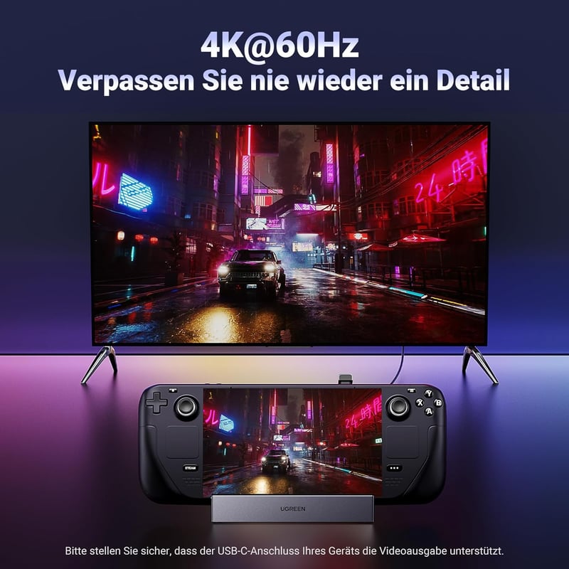 UGREEN Steam Deck Dokkoló Állomás 9-in-1 4K HDMI USB Portokkal Állítható Tartó Steam Deck OLED ROG Ally Legion Go iPad MacBook Kompatibilis