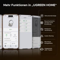 Bezdrôtové slúchadlá UGREEN Studio Pro Bluetooth 6.0 cez uši s aktívnym potlačením hluku, Hi-Res LDAC, 120-hodinovou výdržou batérie, priestorovým zvukom, 5 mikrofónmi a funkciou Dual Link 8