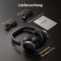 Bezdrôtové slúchadlá UGREEN Studio Pro Bluetooth 6.0 cez uši s aktívnym potlačením hluku, Hi-Res LDAC, 120-hodinovou výdržou batérie, priestorovým zvukom, 5 mikrofónmi a funkciou Dual Link 9
