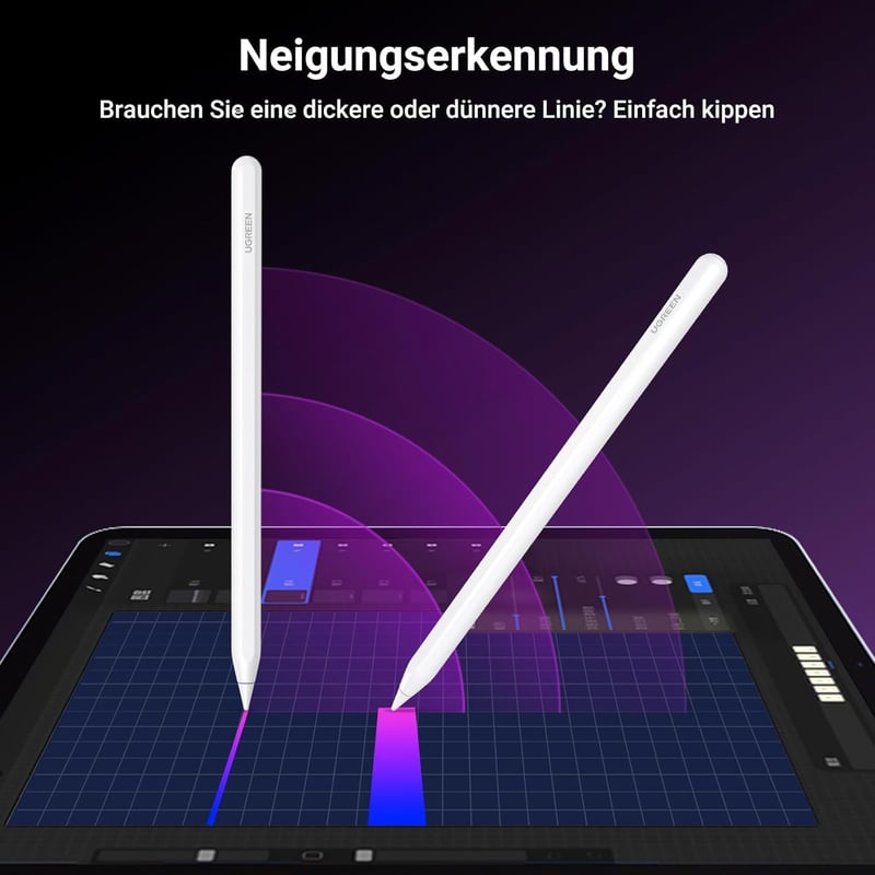 UGREEN Stylus Ceruza iPad-hez Mágneses Vezeték Nélküli Töltés Dőlésszög Érzékelés iPad Pro 11" 12.9" iPad Air Kompatibilis Fehér
