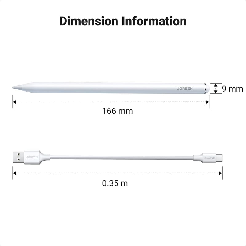 UGREEN Stylus Pen iPad 2018-2024 USB-C Gyors Töltés Tenyérelutasítás Dönthető