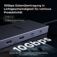 Dokovacia stanica UGREEN s podporou troch displejov – 2× HDMI 4K@60Hz, DisplayPort 4K@120Hz, 10Gbps USB-C, USB-A, čítačka SD/TF kariet, LAN, audio, 100W PD, pre ThinkPad X1, HP Envy 17, XPS 15 5