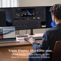 Dokovacia stanica UGREEN s podporou troch displejov – 2× HDMI 4K@60Hz, DisplayPort 4K@120Hz, 10Gbps USB-C, USB-A, čítačka SD/TF kariet, LAN, audio, 100W PD, pre ThinkPad X1, HP Envy 17, XPS 15 3