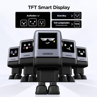 UGREEN UNO 100W GaN USB-C Töltő 4 Portos LED Kijelzővel - Robot Dizájn MacBook, iPad, iPhone, Galaxy Készülékekhez (Fekete) 3