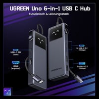 UGREEN Uno 6 az 1-ben USB-C Hub 10Gbps 4K HDMI MacBook iPad Surface 2