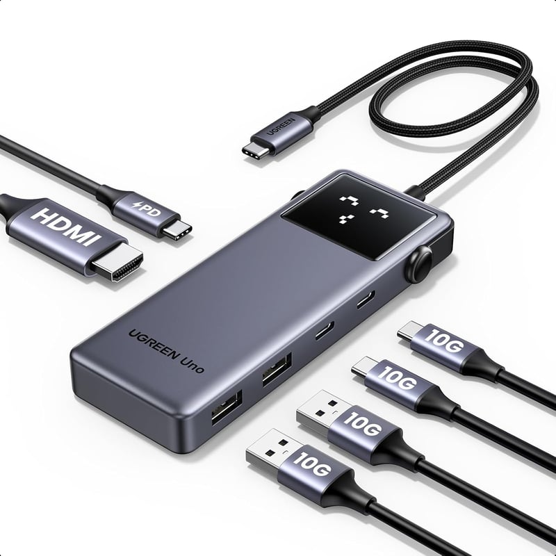 UGREEN Uno 6 az 1-ben USB-C Hub 10Gbps 4K HDMI MacBook iPad Surface