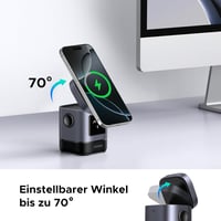 UGREEN UNO Qi2 2-in-1 Töltőállomás, 15W MagSafe Kompatibilis Vezeték Nélküli Töltő iPhone 17/16/15/14/13 és AirPods Készülékekhez, Állítható 5