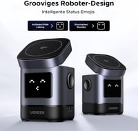 UGREEN UNO Qi2 2-in-1 Töltőállomás, 15W MagSafe Kompatibilis Vezeték Nélküli Töltő iPhone 17/16/15/14/13 és AirPods Készülékekhez, Állítható 4