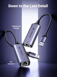 UGREEN USB 3.0 Ethernet Adapter 2.5G LAN Hálózati Adapter RJ45 2500Mbps Gigabit Alumínium Laptop PC Windows macOS Kompatibilis 8