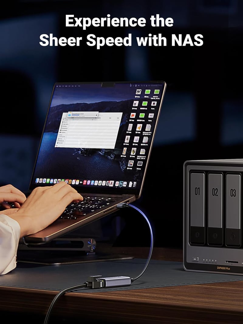 UGREEN USB 3.0 Ethernet Adapter 2.5G LAN Hálózati Adapter RJ45 2500Mbps Gigabit Alumínium Laptop PC Windows macOS Kompatibilis