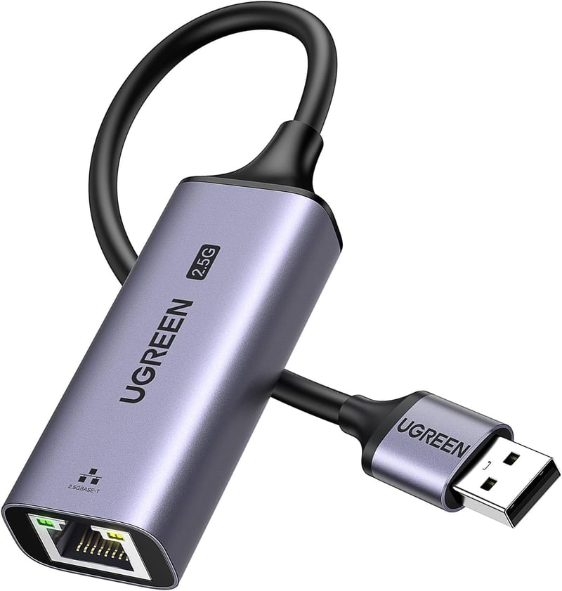 UGREEN USB 3.0 Ethernet Adapter 2.5G LAN Hálózati Adapter RJ45 2500Mbps Gigabit Alumínium Laptop PC Windows macOS Kompatibilis