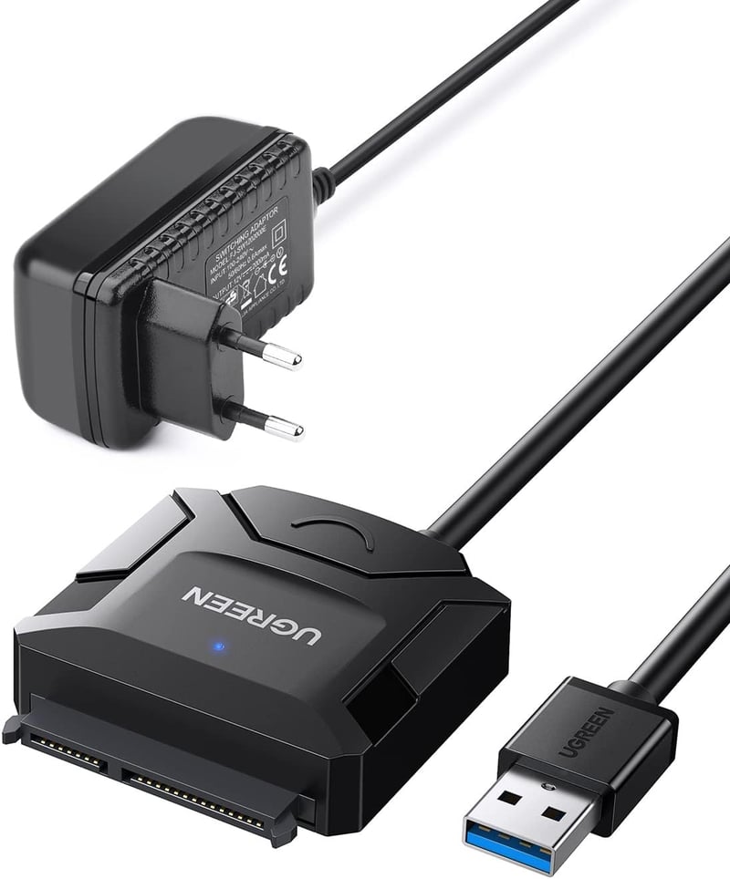 UGREEN USB 3.0 SATA Adapter Kábel 2,5"/3,5" HDD/SSD Meghajtókhoz - 5 Gbps Adatátvitel, 20TB Kapacitás, PC/PS4/Xbox Kompatibilis