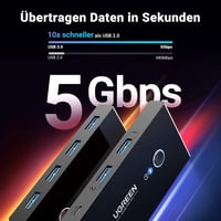 UGREEN USB 3.0 Switch - 2 PC 4 Kimenet Váltó Fekete - Billentyűzet, Egér, Nyomtató és Scanner Megosztó Eszköz Kábellel

AI: UGREEN USB 3.0 S 3