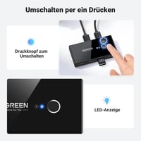 UGREEN USB 3.0 Switch - 2 PC 4 Kimenet Váltó Fekete - Billentyűzet, Egér, Nyomtató és Scanner Megosztó Eszköz Kábellel

AI: UGREEN USB 3.0 S 5