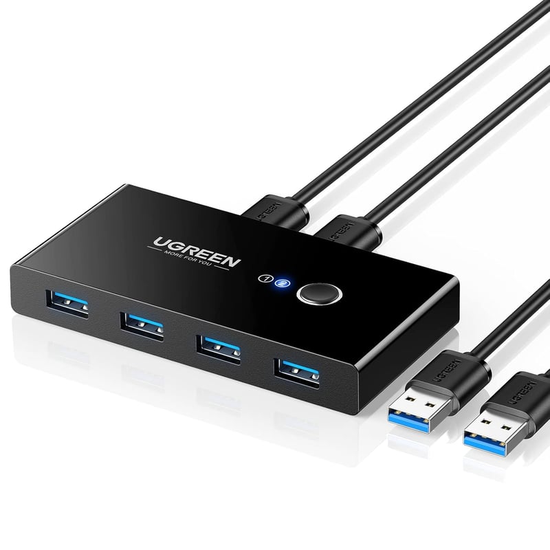 UGREEN USB 3.0 Switch - 2 PC 4 Kimenet Váltó Fekete - Billentyűzet, Egér, Nyomtató és Scanner Megosztó Eszköz Kábellel

AI: UGREEN USB 3.0 S