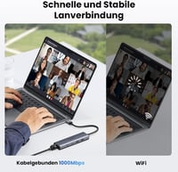 UGREEN USB 3.2 Hub Ethernet Adapter 2x USB-C 2x USB-A RJ45 Gigabit Hálózati Adapter 5