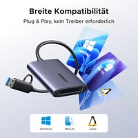 Cititor de carduri UGREEN USB C CFexpress Type B cu porturi USB A și USB C, 10 Gbps, până la 1250 MB/s, carcasă din aluminiu, pentru video 8K, Mac, Windows, Linux, laptop 7