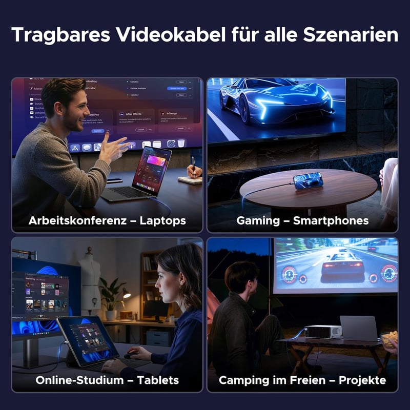 UGREEN USB-C DisplayPort 1.4 kábel 8K 60Hz, Thunderbolt 4/3 kompatibilis MacBook iPad