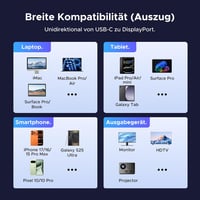 UGREEN USB-C DisplayPort 1.4 kábel 8K 60Hz, Thunderbolt 4/3 kompatibilis MacBook iPad 6