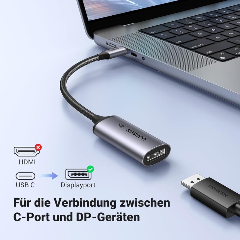 UGREEN USB-C DP1.4 adapter 8K@60Hz 4K@240Hz Thunderbolt DisplayPort HDR