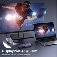 USB-C rozbočovač UGREEN s DisplayPortom, dokovacia stanica s prenosom dát USB 3.2 10 Gb/s 3