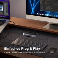 UGREEN USB-C kapcsoló 2 az 4-hez 10Gbps USB 3.2 alumínium ház asztali vezérlővel 2 USB-C to C kábellel billentyűzet egér nyomtató pendrive 6