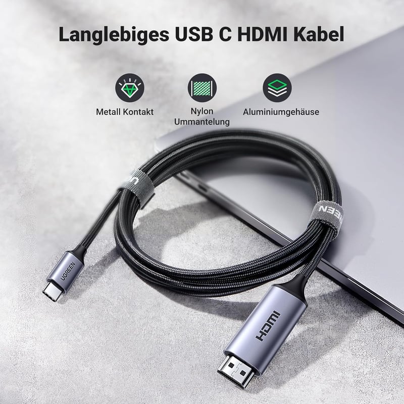 UGREEN USB-C to HDMI kábel 4K 60Hz 2m Thunderbolt 3 MacBook Pro iPad Galaxy