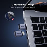 Adaptér UGREEN USB-C na USB (4 ks) 10 Gb/s OTG hliníkový sivý, kompatibilný s Thunderbolt 4/5, iPhone 17/16/15, MacBook Pro M4, Mac Mini, Gala 2