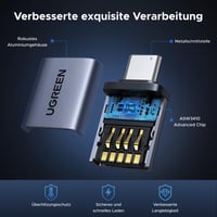 Adaptér UGREEN USB-C na USB (4 ks) 10 Gb/s OTG hliníkový sivý, kompatibilný s Thunderbolt 4/5, iPhone 17/16/15, MacBook Pro M4, Mac Mini, Gala 5