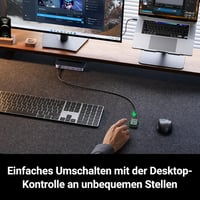 UGREEN USB Switch 2PC 1C3A - Alumínium KVM Kapcsoló 3.0 Portokkal, Asztali Vezérlővel és 2 A-A Kábellel Billentyűzethez, Egérhez 6