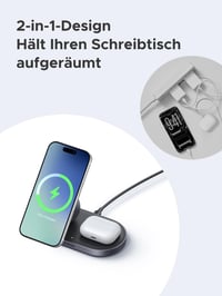 UGREEN Zapix 2-v-1 15W Qi2 magnetický bezdrôtový nabíjací stojan, kompatibilný s iPhone 17/16/15/14/13/12 a AirPods, certifikácia MagSafe 8