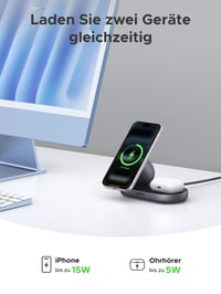 UGREEN Zapix 2-v-1 15W Qi2 magnetický bezdrôtový nabíjací stojan, kompatibilný s iPhone 17/16/15/14/13/12 a AirPods, certifikácia MagSafe 3