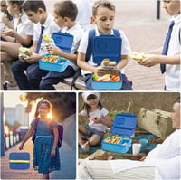 UHAPEER 3az1-ben Gyerek Uzsonnás Doboz Termikus Tállal, BPA-Mentes Bento Box Evőeszközzel 6
