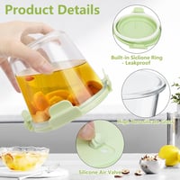 UHAPEER 710ml Üveg Ételtárolók Tetővel, 4 Darabos Szett, Légmentes Ételtartó Edények 4