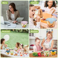 UHAPEER 710ml Üveg Ételtárolók Tetővel, 4 Darabos Szett, Légmentes Ételtartó Edények 7