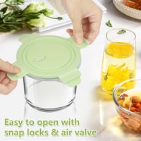 UHAPEER 710ml Üveg Ételtárolók Tetővel, 4 Darabos Szett, Légmentes Ételtartó Edények 6