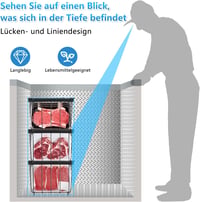 UHAPEER Fagyasztó Rendszerező 6 db Stackable Kosár Fogantyúval Csúszásmentes Alap - Black 6